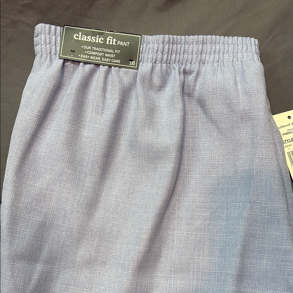 NWT Grandmacore Alfred Dunner Size 16 Light Blue Classic Fit Comfort Waist Pants